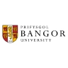 Bangor University logo featuring a shield with lions and a book, with the name in English and Welsh.