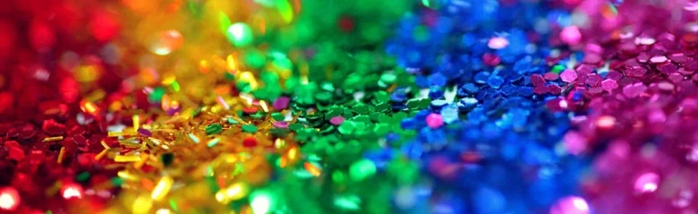 Rainbow coloured glitter