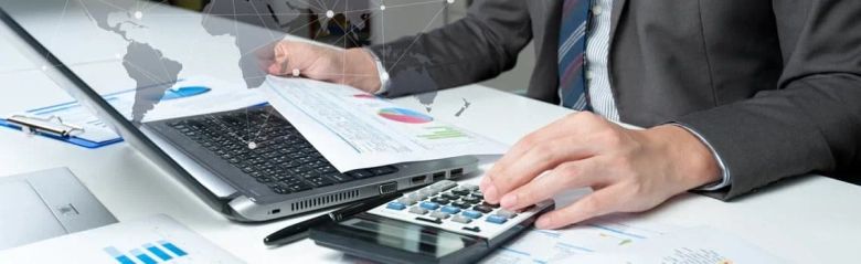 A picture showing an accountant at work