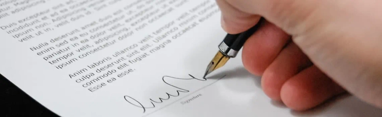 A legal contract being signed.