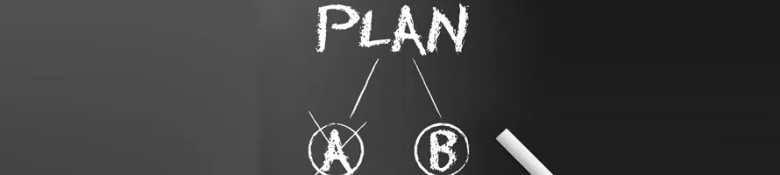 A blackboard with 'plan A' and 'plan B' written on it, which is a way to bounce back from job reaction