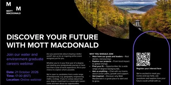 Thumbnail image for Water and Environment graduate careers webinar