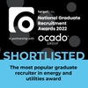 Shortlisted - The most popular graduate recruiter in energy and utilities award