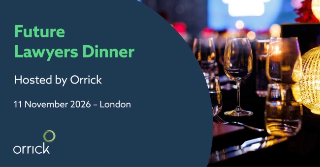 Featured image for Orrick Future Lawyers Dinner - November 2026