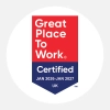 Great Place to Work UK - Certified Jan 2026 to Jan 2027