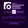 Shortlisted - The most popular graduate recruiter in consulting award 2025, sponsored by CBRE