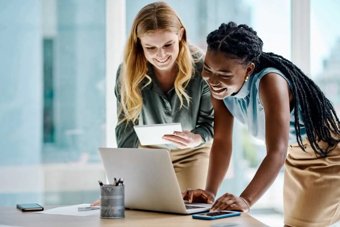 two women working