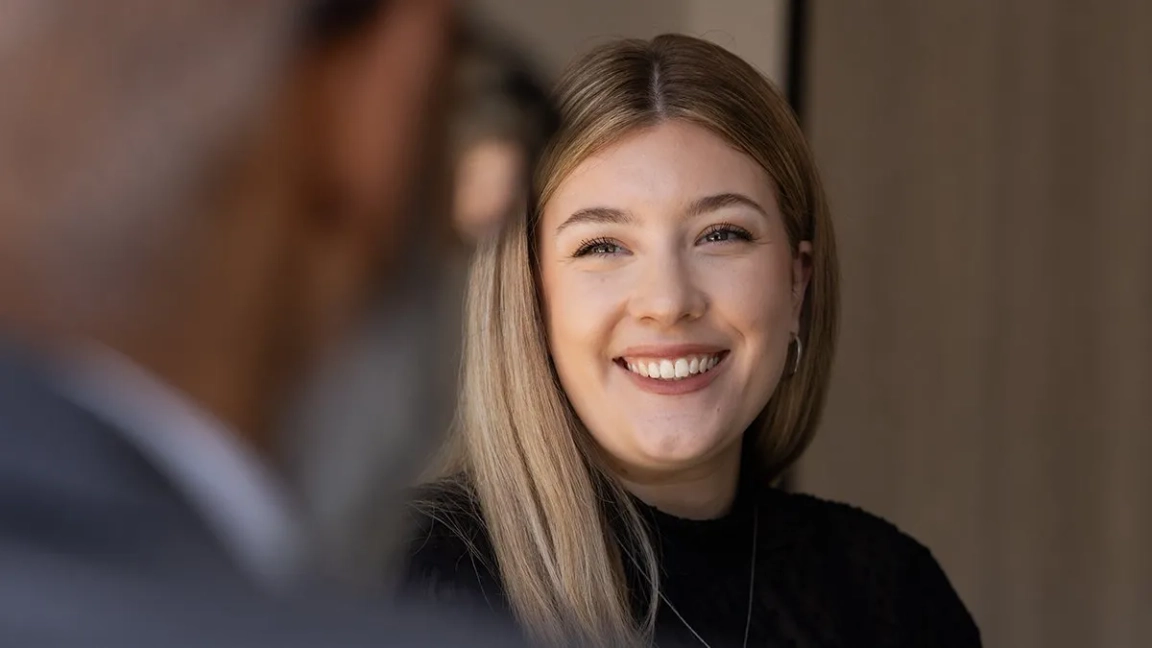 woman smiling