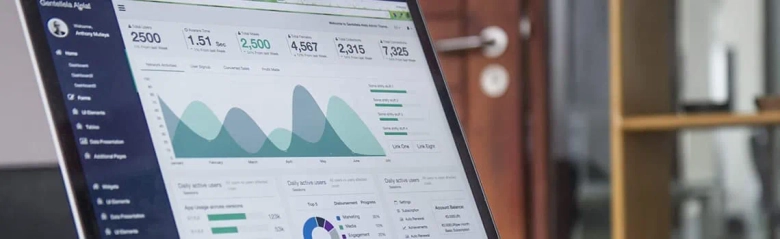 Stats and charts representing a finance manager job description