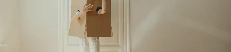 The picture shows a person stuck in a cardboard box, representing their confusion over conversion courses