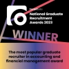 Winner - The most popular graduate recruiter in accounting and financial management 2023
