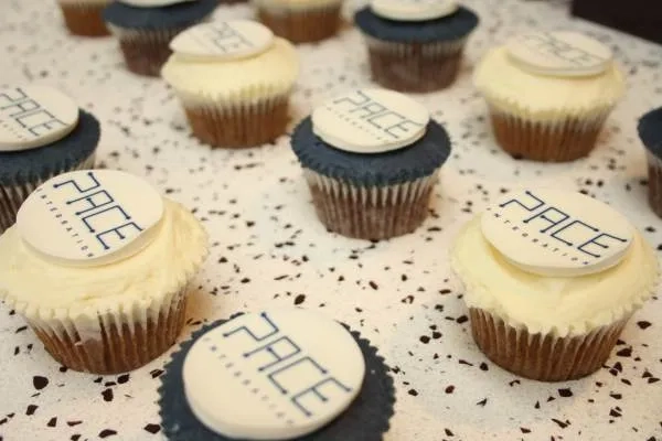 Cupcakes with the Pace logo on 