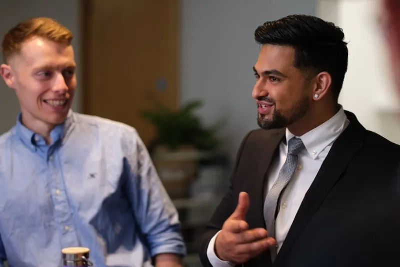 Two people having a conversation