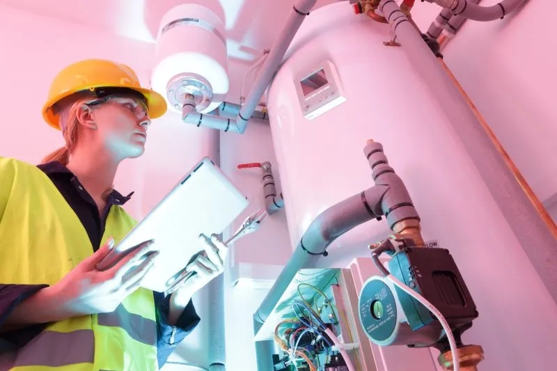 Male employee working