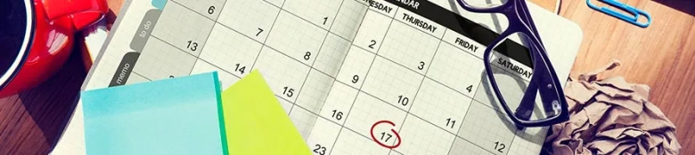A calendar used by a graduate to create a future plan after university.