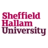 Sheffield Hallam University logo in pink and white color scheme