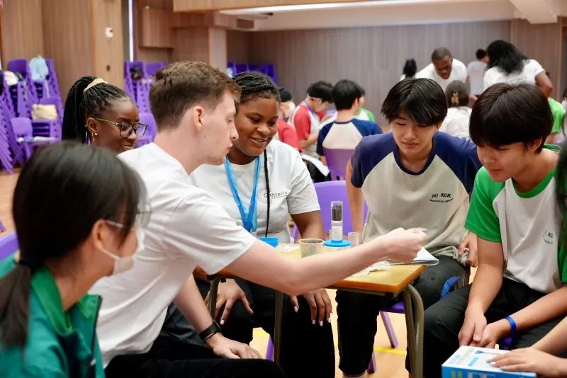 Group of students doing an activity