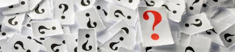 Question marks demonstrating confusion when answering competency-based interview questions