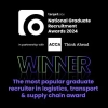 The most popular graduate recruiter in logistics, transport & supply chain award 2024, sponsored by University of Exeter and UNITAR partnership