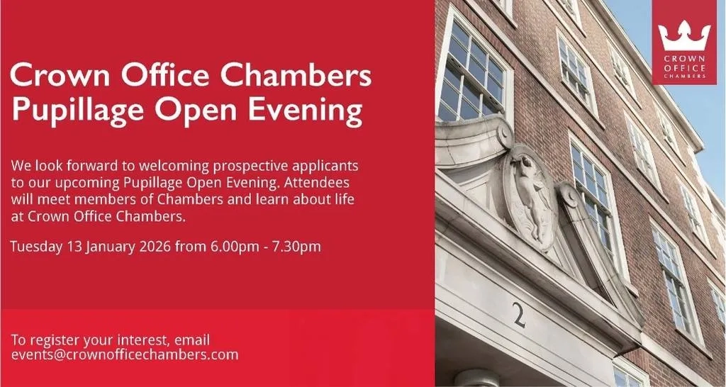 Crown Office Chambers Pupillage Open Evening Graphic