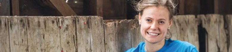 Woman smiling on construction site