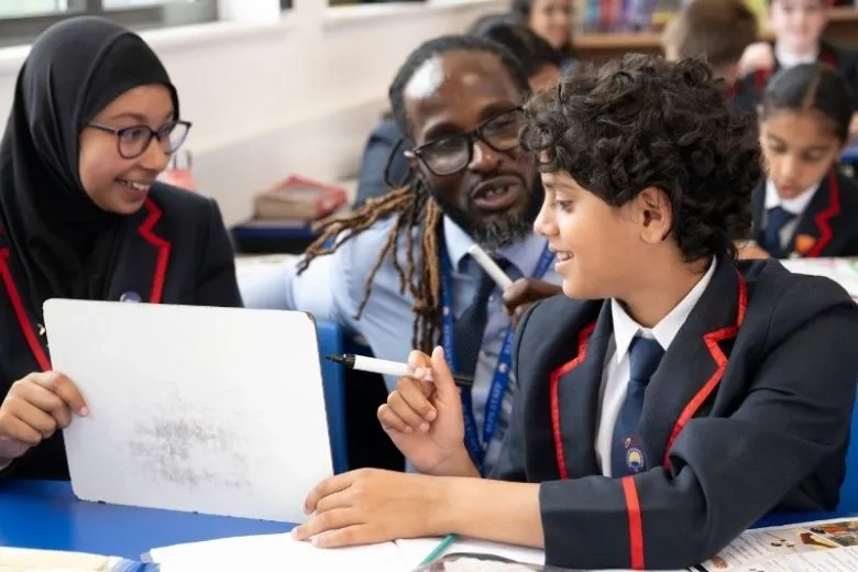 a child in a classroom 