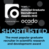 Shortlisted - The most popular graduate recruiter in scientific research and development award