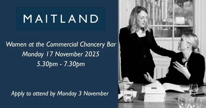 two women speaking with event details 