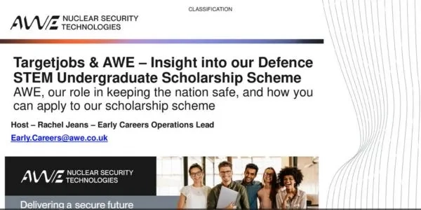 Thumbnail image for An Introduction to the Defence STEM Undergraduate Scholarship Scheme with AWE