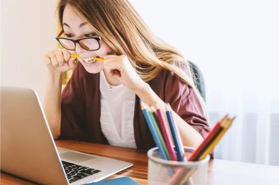 Person preparing for an interview