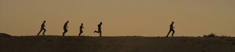 Soldiers running across a flat landscape: make lasting memories on the Army officer internship