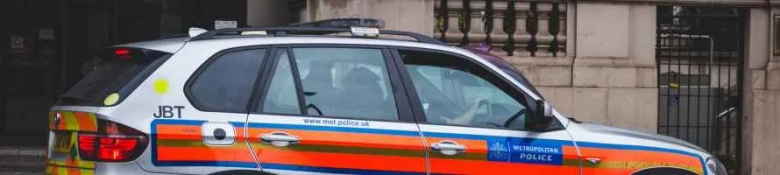 A police car, symbolising working at the criminal Bar